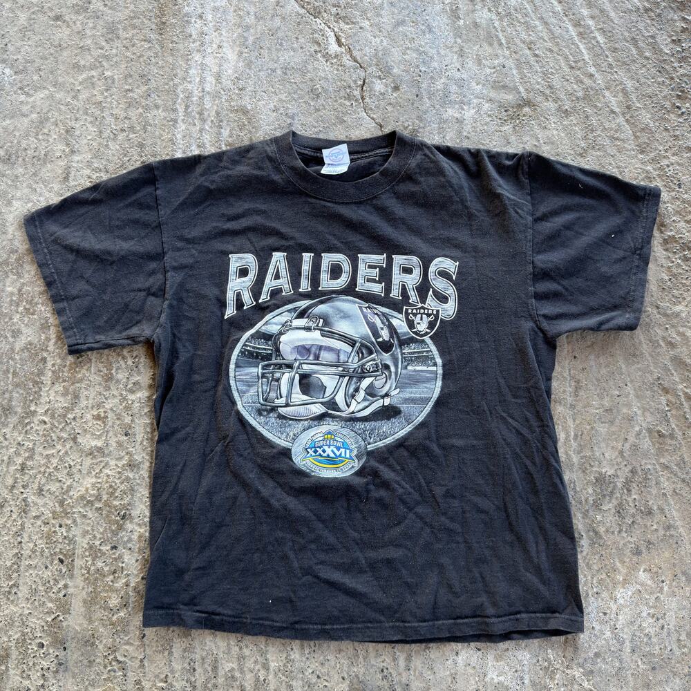 Vintage 2003 Oakland Raiders Shirt SuperBowl XXXVII 37 NFL Football Helmet Large